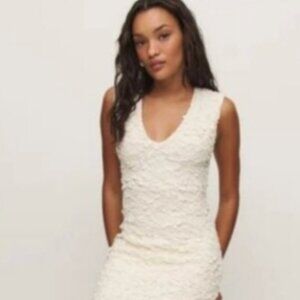 Reformation Palm Knit Dress White - Size S
